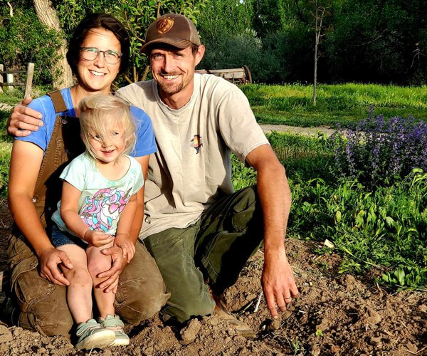 Mitchell with his wife Sadie and his daughter Rosie